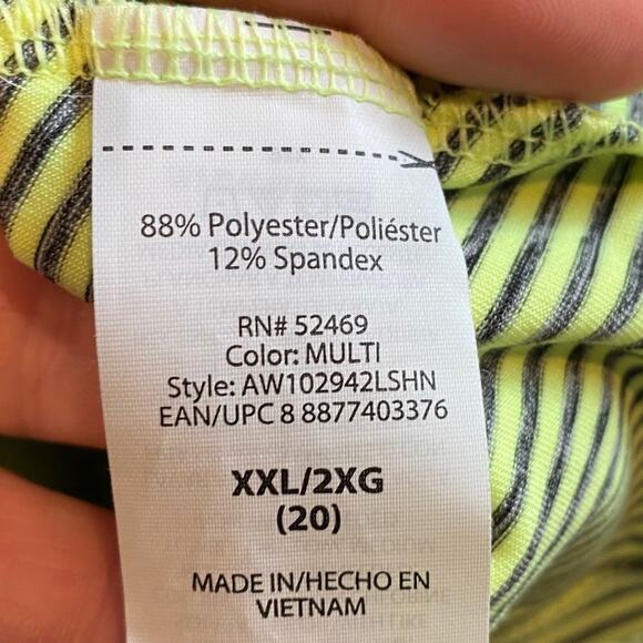 Athletic Works Yellow Gray Running Yoga Shirt XXL - Picture 5 of 6